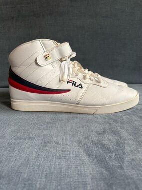 Fila Mens Vulc 13 Mid Plus Sneakers SZ 16 Faux Leather Lace Up Ankle Strap